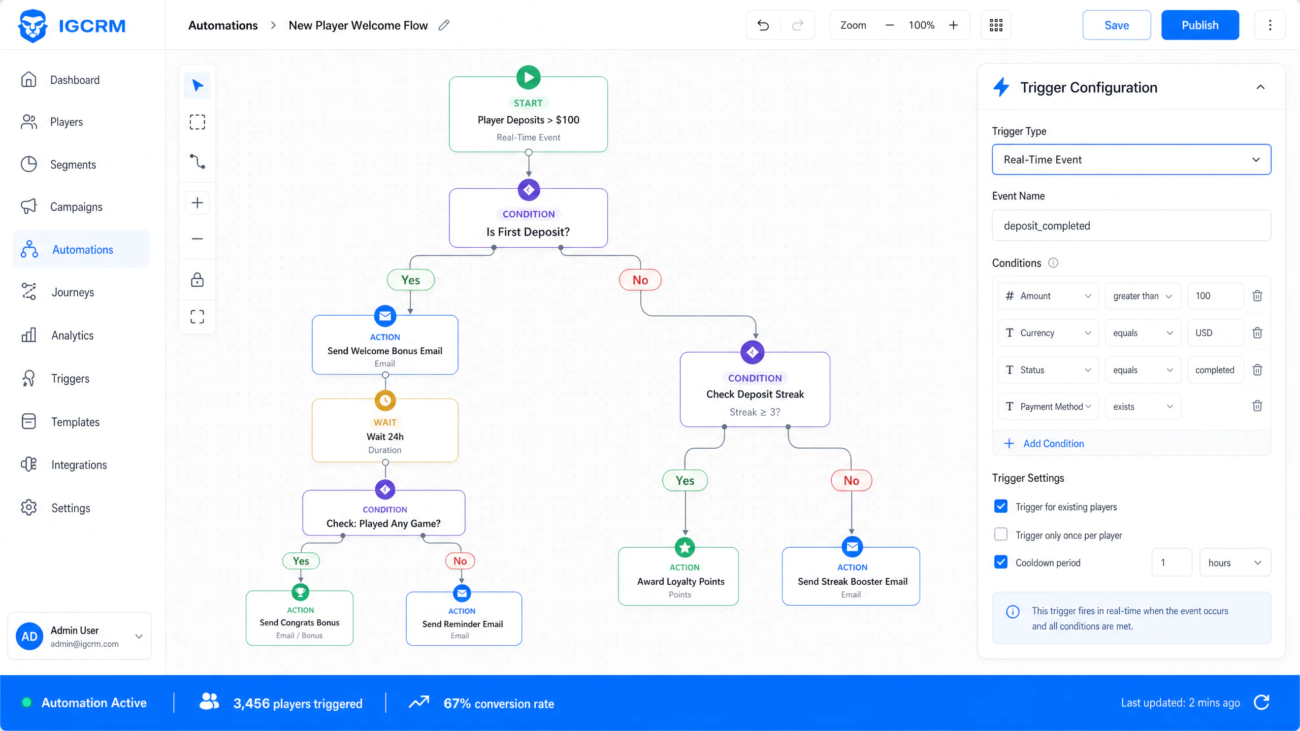 IGCRM Real-Time Automation and Trigger Builder